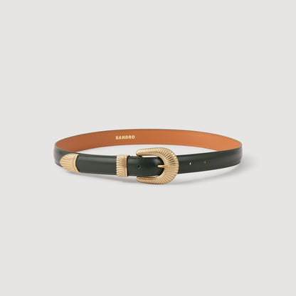 Eve Belt Leather Belt Bottle Green