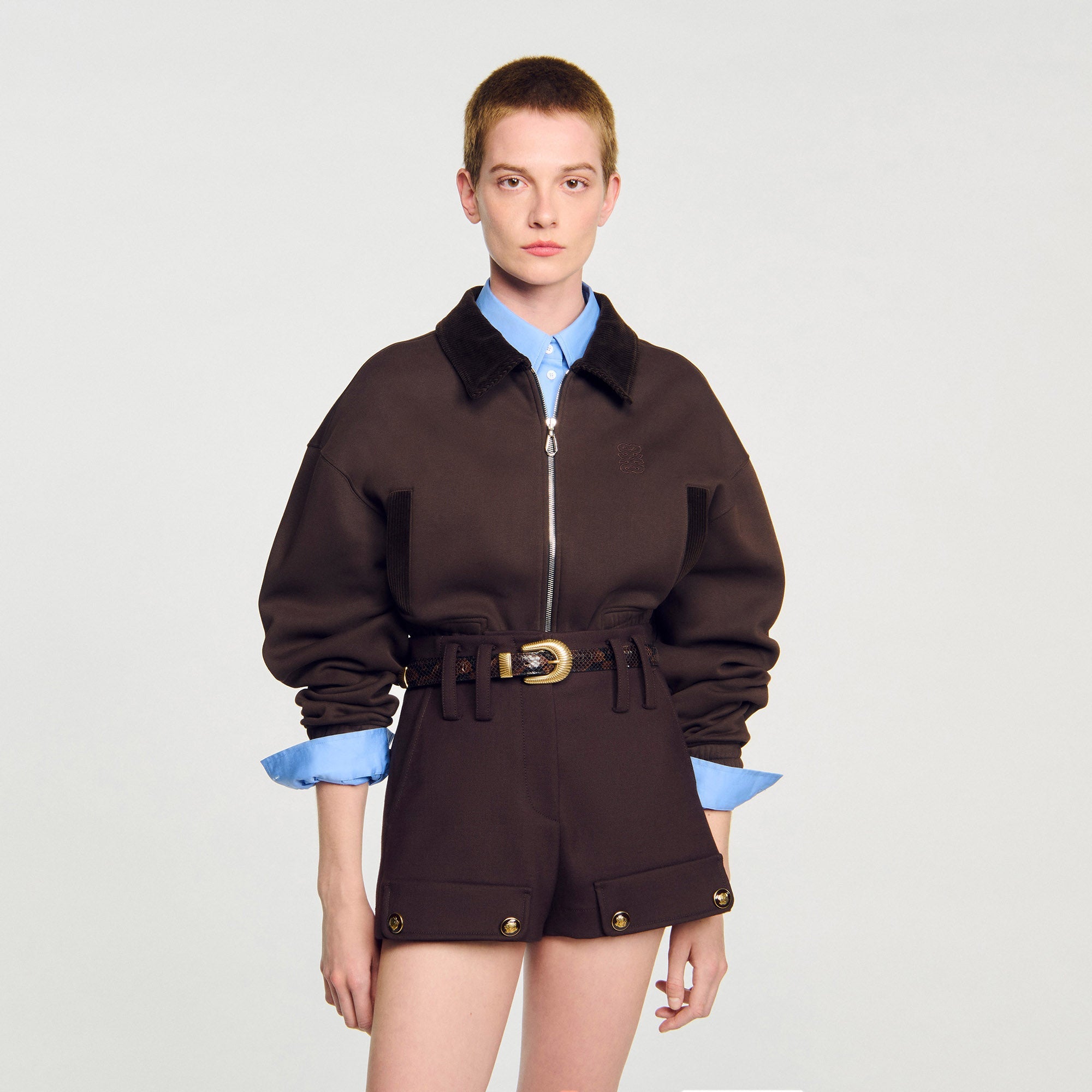 Eve Belt Python-Effect Leather Belt Black Brown