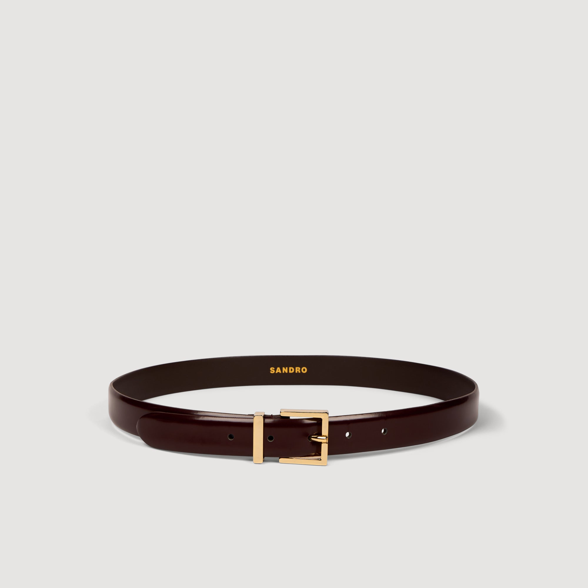 La Palais Royal Smooth Leather Belt Metal Buckle Bordeaux
