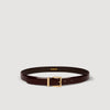 La Palais Royal Smooth Leather Belt Metal Buckle Bordeaux