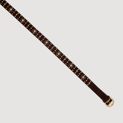 Janys Belt Suede Belt With Rivets Brown