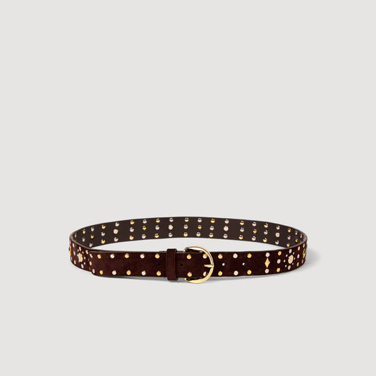 Janys Belt Suede Belt With Rivets Brown