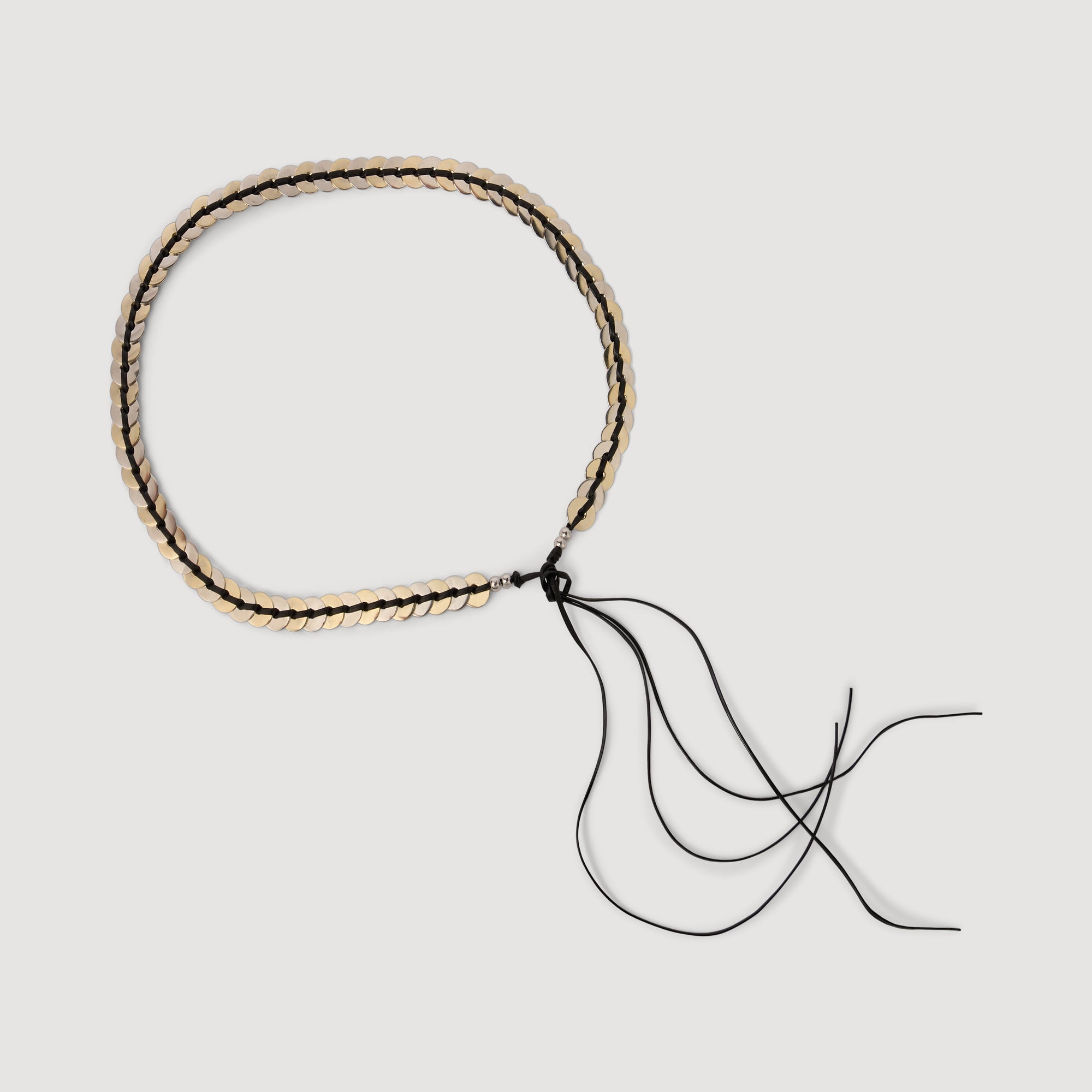 Coins Belt Jewellery Belt With Leather Tie SILVER