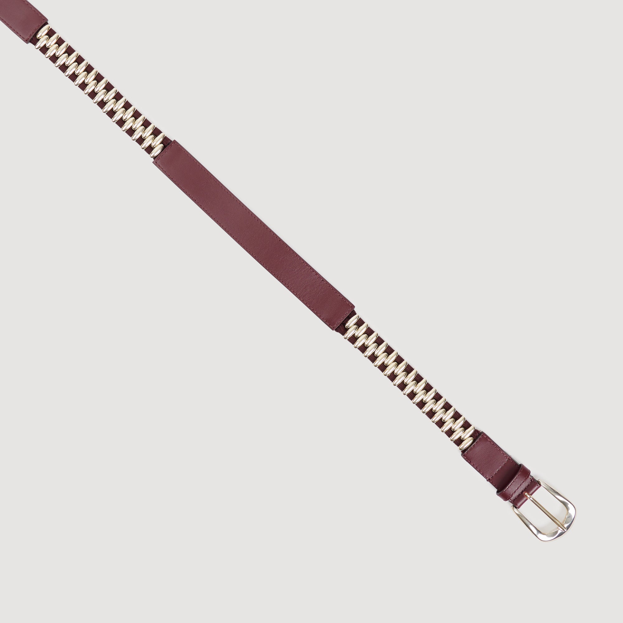 Leather And Metal Belt Bordeaux