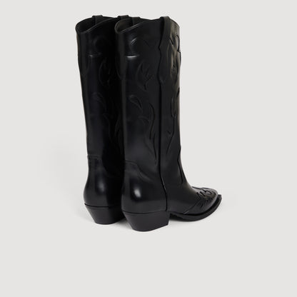 Evie Leather western boots Black