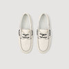 Leather Boat Shoe Loafers White