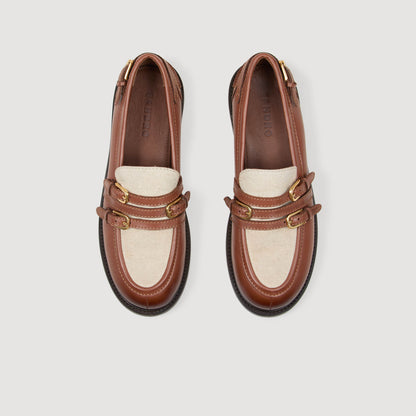 Hill Shiny Leather Loafers Brown