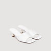 Heeled Leather Sandals White