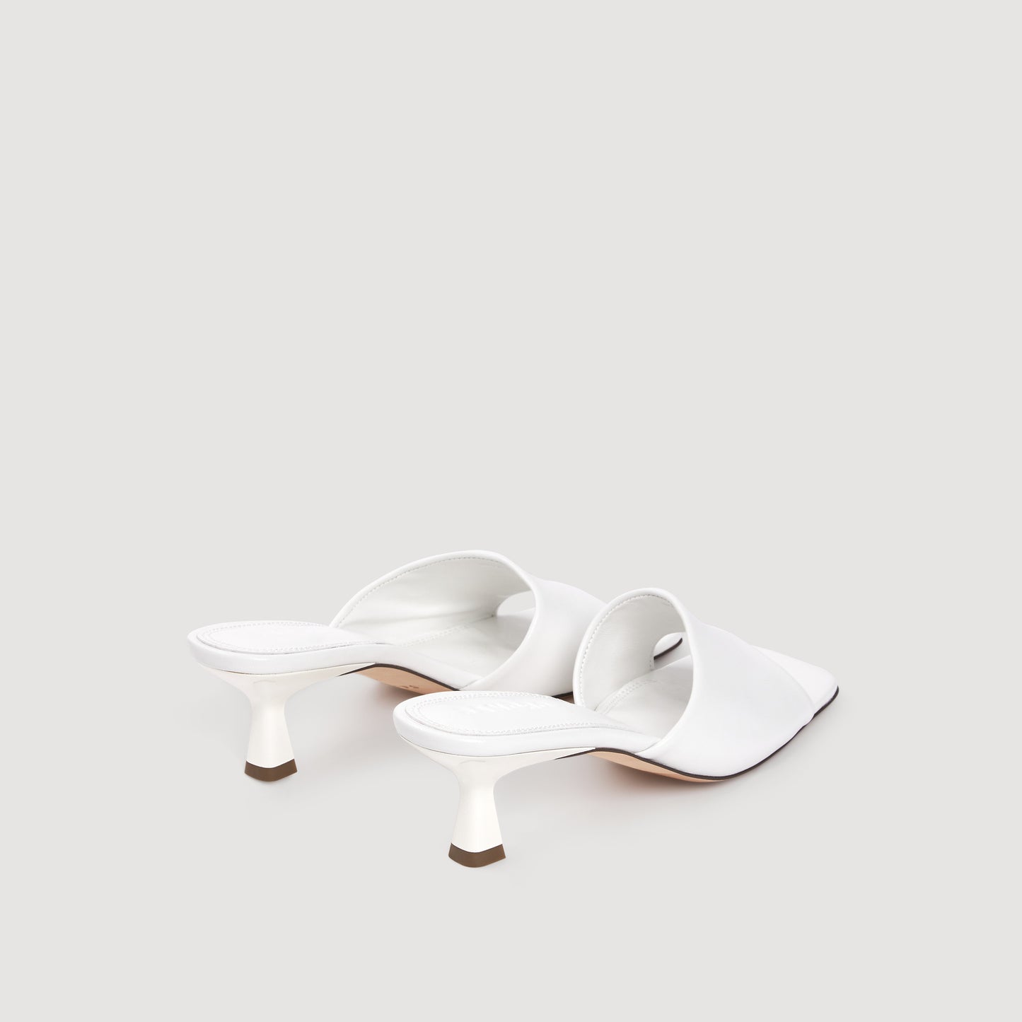 Heeled Leather Sandals White