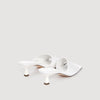Heeled Leather Sandals White