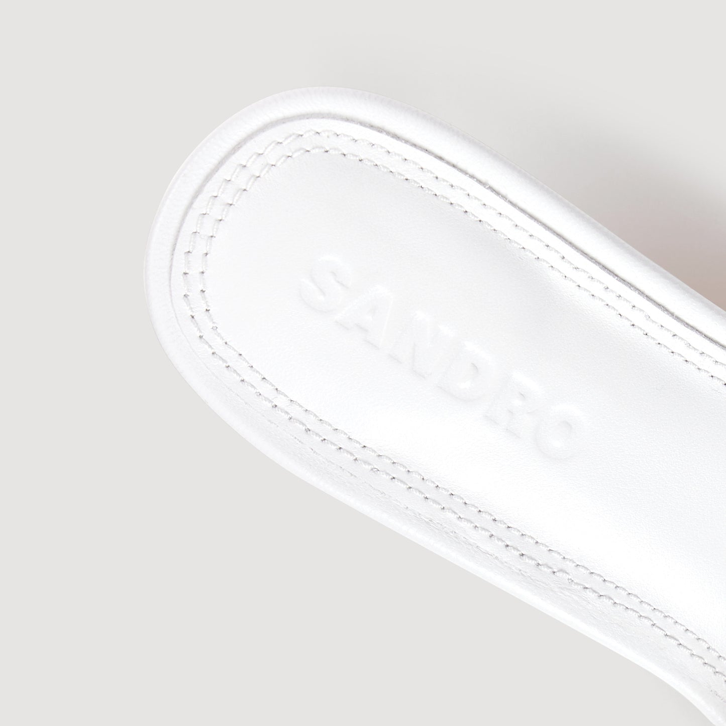 Heeled Leather Sandals White