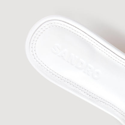 Heeled Leather Sandals White