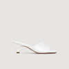 Heeled Leather Sandals White