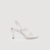 Fayesilver Leather Sandals With A Wide Heel Silver