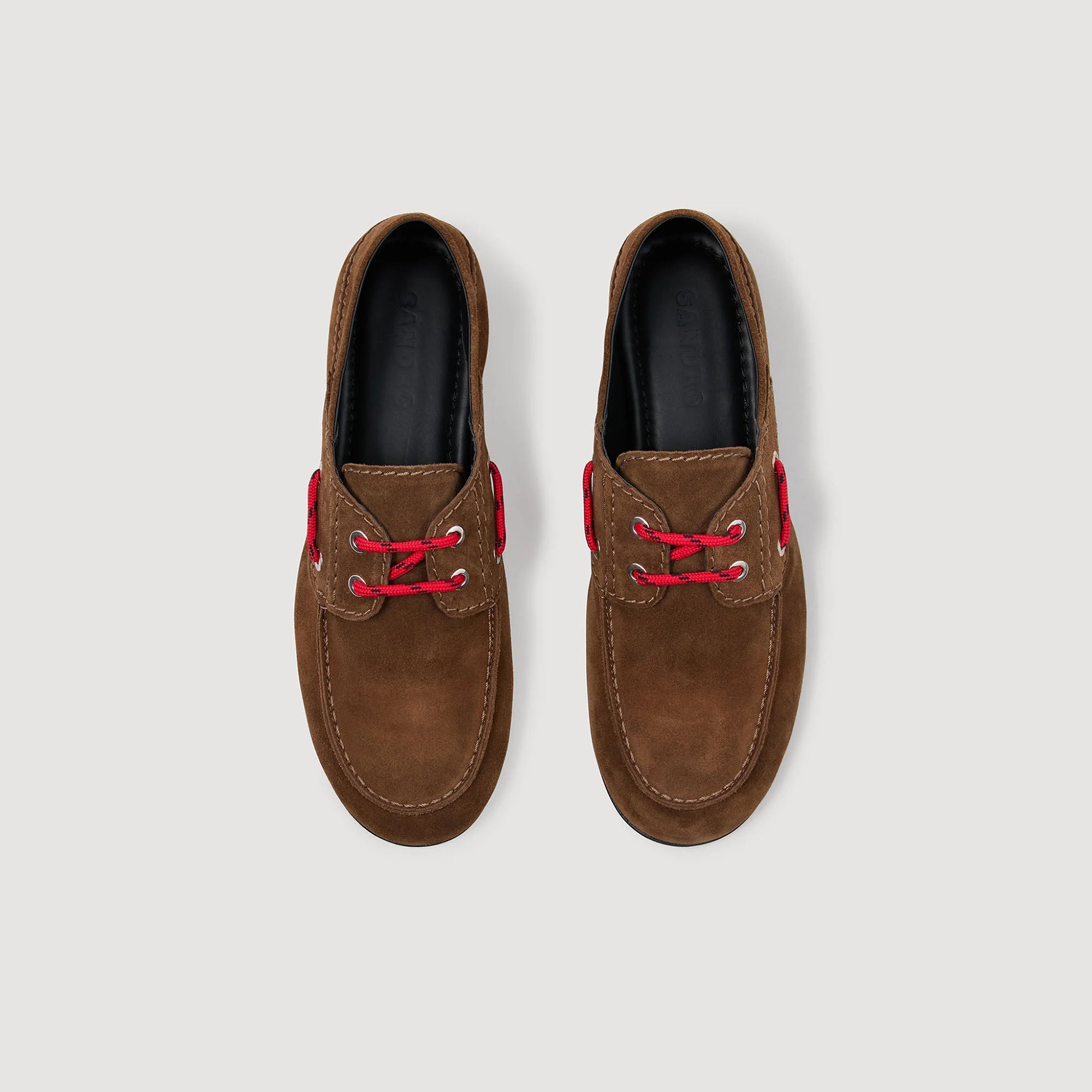 Sene Suede Lace-Up Boat Shoes Brown