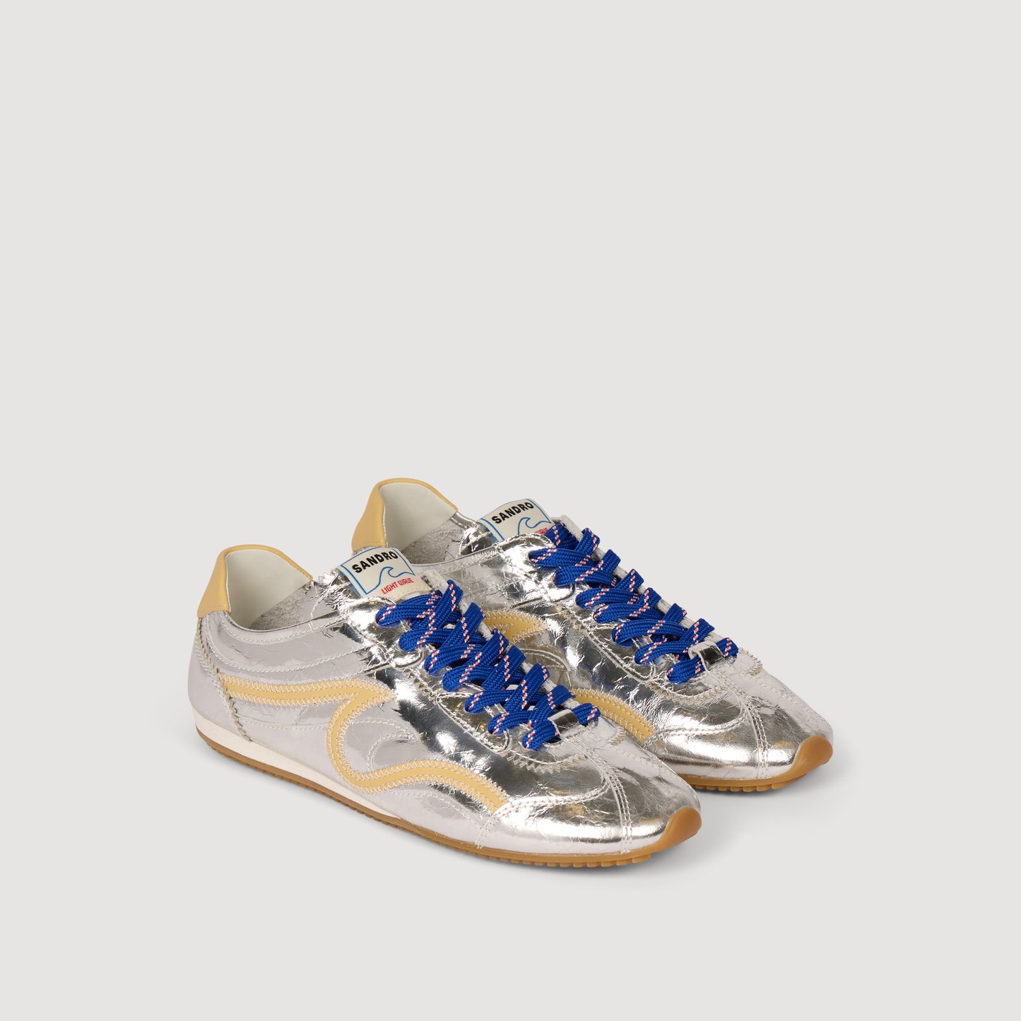 Lightwave Metallic Leather Trainers Silver