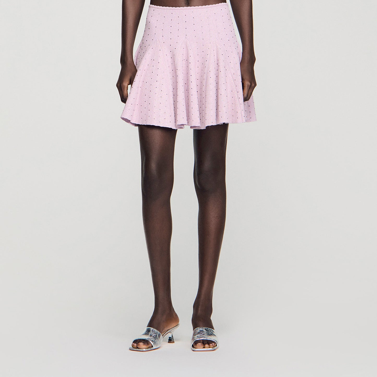 Metallic Leather Mules Silver