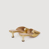 Lovely Heeled Metallic Leather Mules Gold
