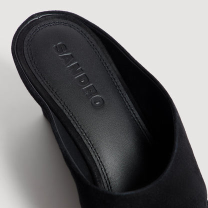 Leia Suede wedge sandals Black