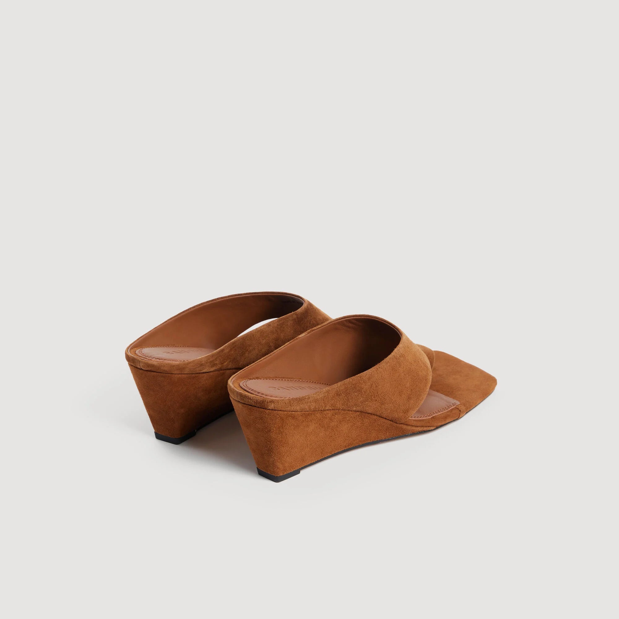 Leia Suede Wedge Sandals Brown