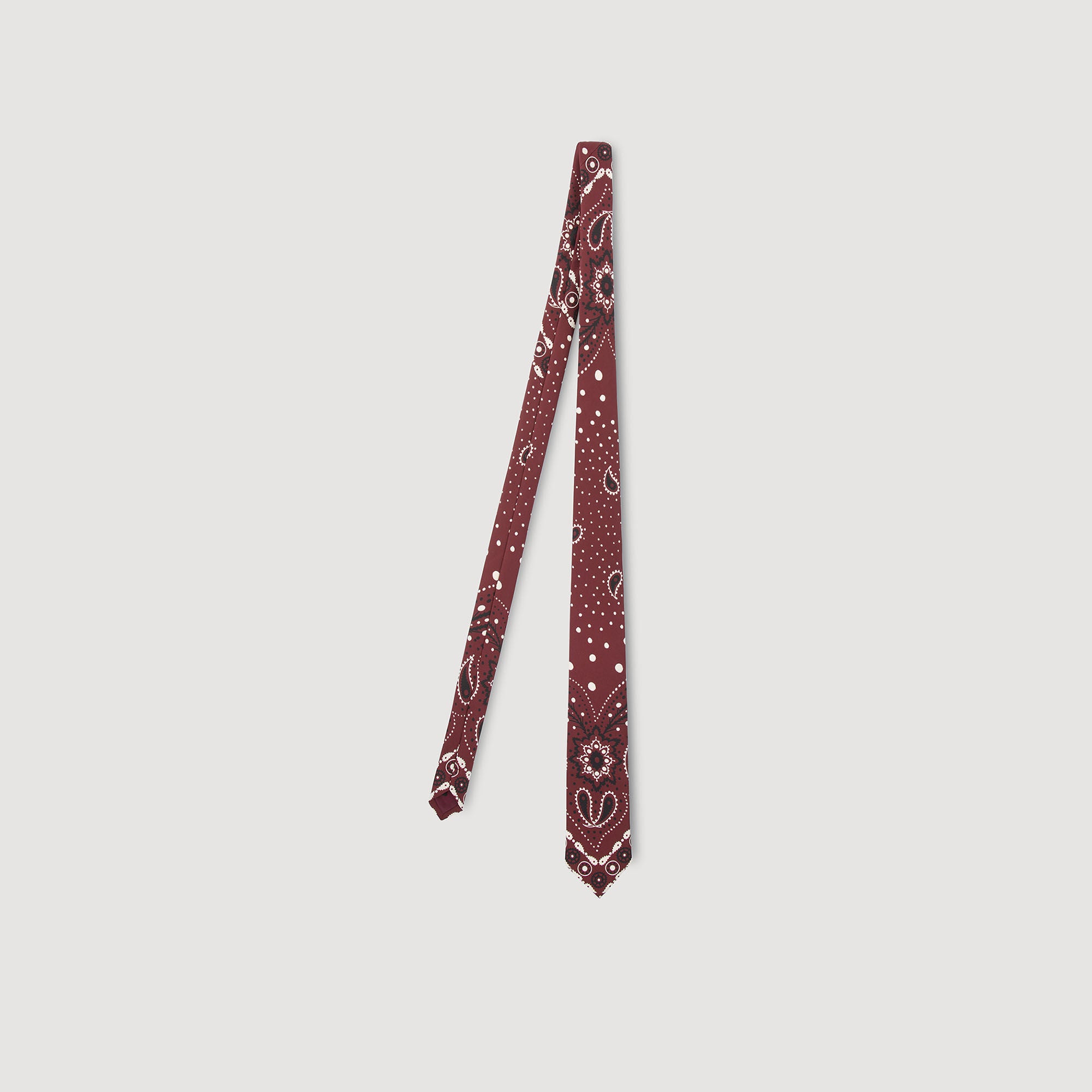 Alfred Silk Paisley Print Tie Bordeaux