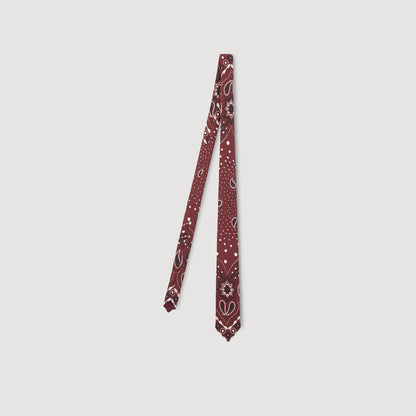 Alfred Silk Paisley Print Tie Bordeaux