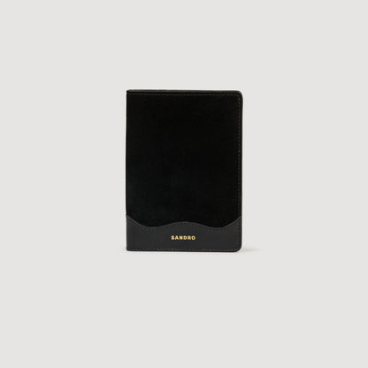 Jet-Lag Leather And Suede Passport Case Black