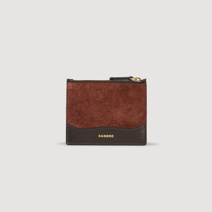 Oseiy Leather And Suede Cardholder Mahogany