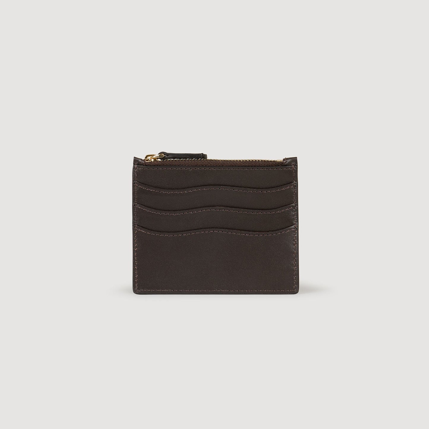 Oseiy Leather And Suede Cardholder Mahogany