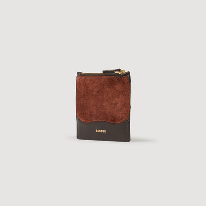 Oseiy Leather And Suede Cardholder Mahogany