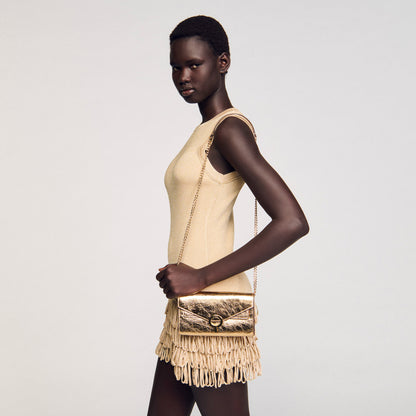 Gold Leather Clutch Bag Gold