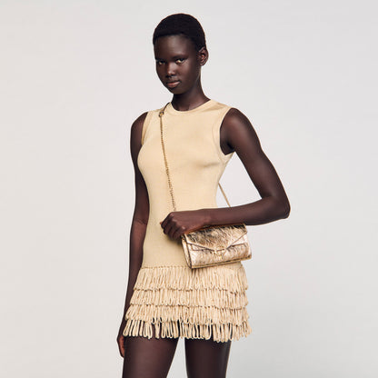 Gold Leather Clutch Bag Gold