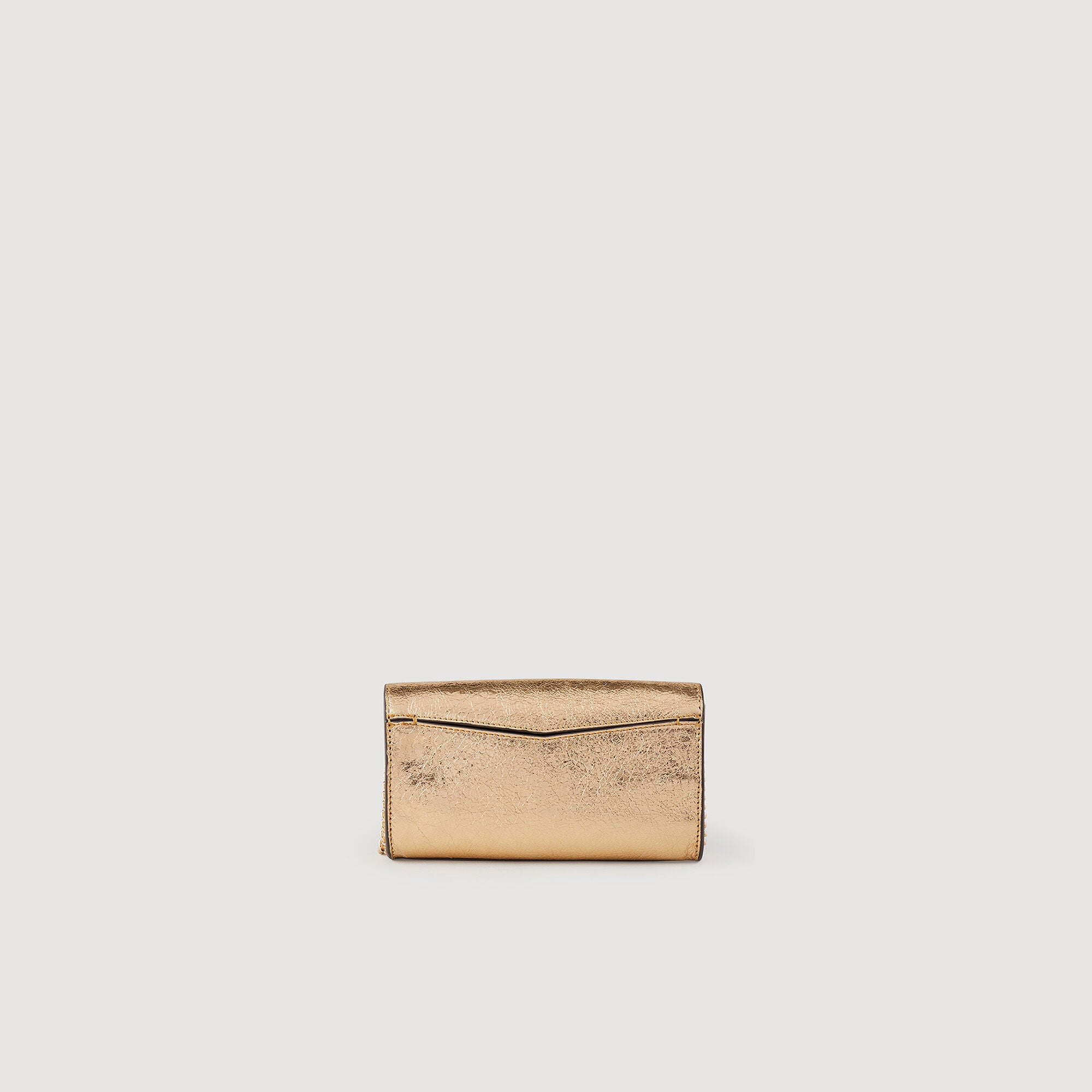 Gold Leather Clutch Bag Gold