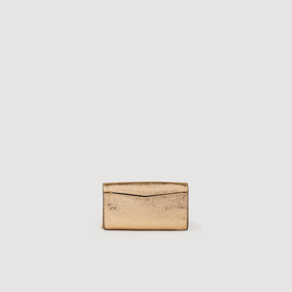 Gold Leather Clutch Bag Gold