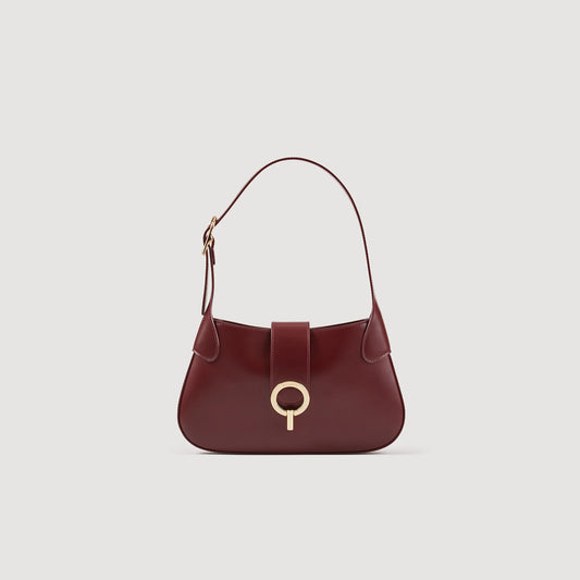 Sweet Janet Baguette Bag In Certified Leather Bordeaux