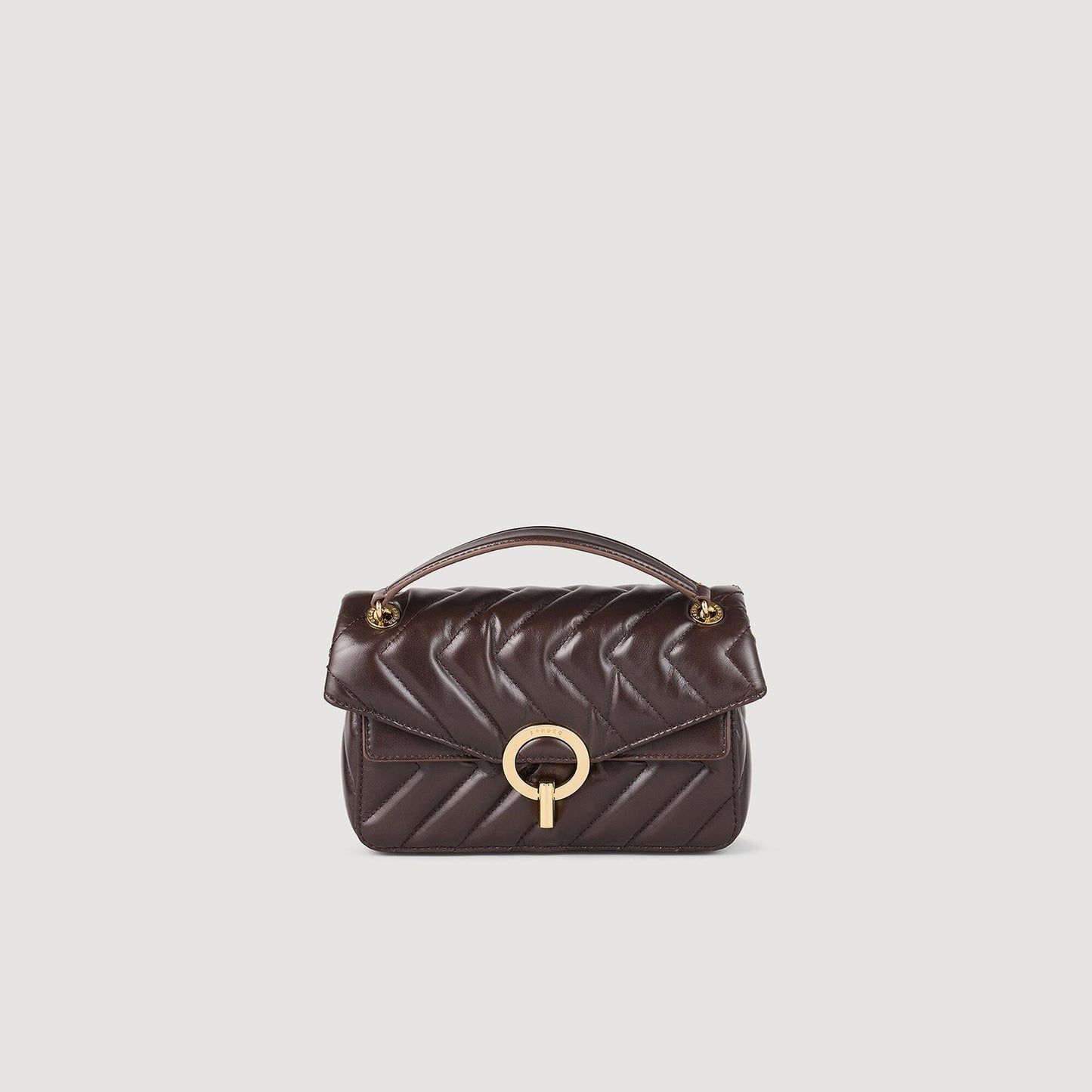 Yza Small Plain Leather Bag Brown