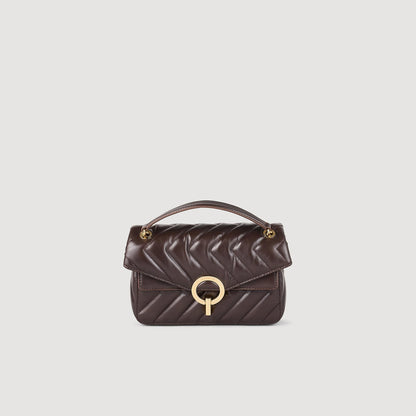 Yza Small Plain Leather Bag Brown