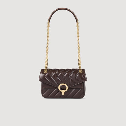 Yza Small Plain Leather Bag Brown