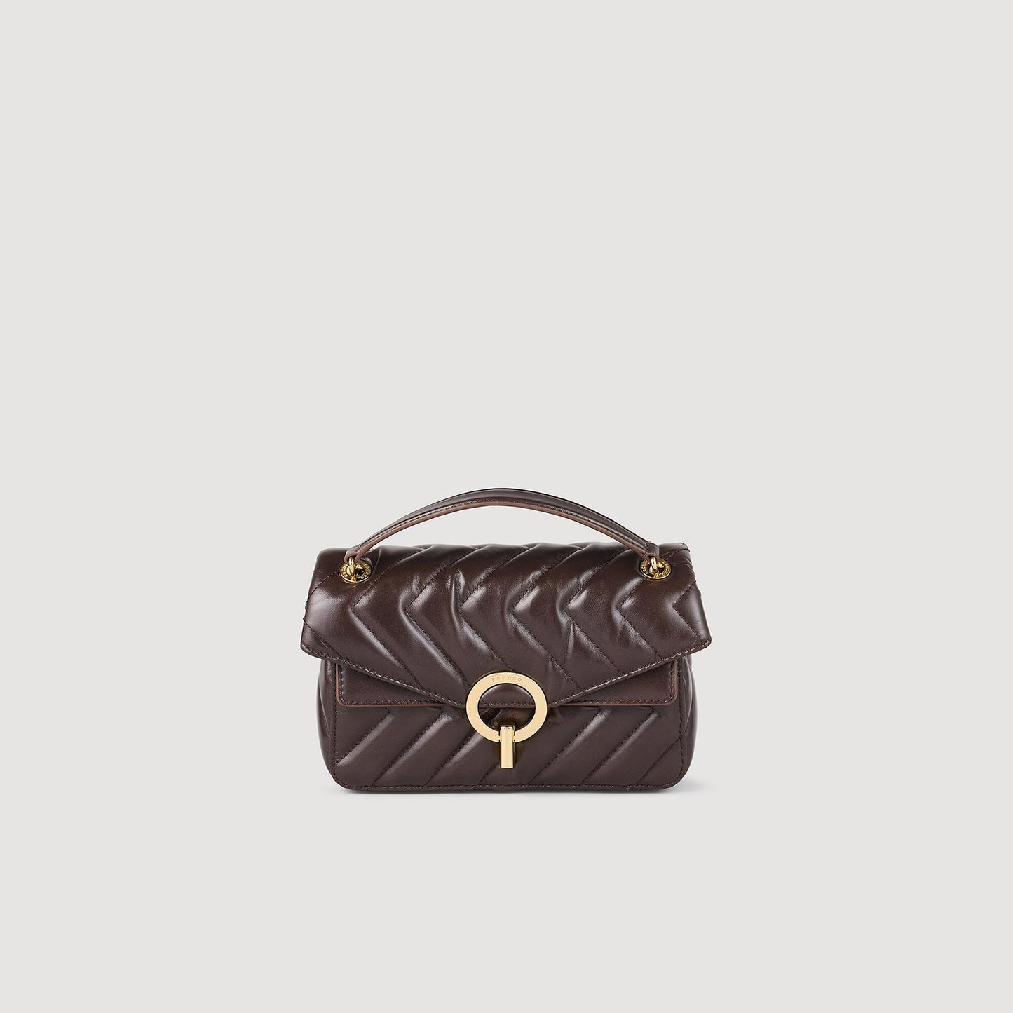Yza Small Plain Leather Bag Brown