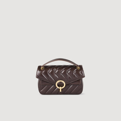 Yza Small Plain Leather Bag Brown