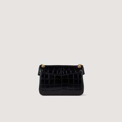 Mock Croc Leather Yza Bag Black