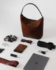 Tangoso Suede And Leather Bag Tangoso Mahogany