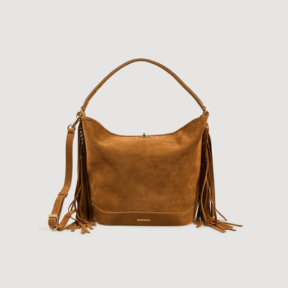 Tangoso Fringed Suede Bucket Bag Tangoso Camel