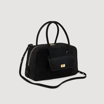 Le Mymi Bag Ezmeh Bag In Suede BLACK