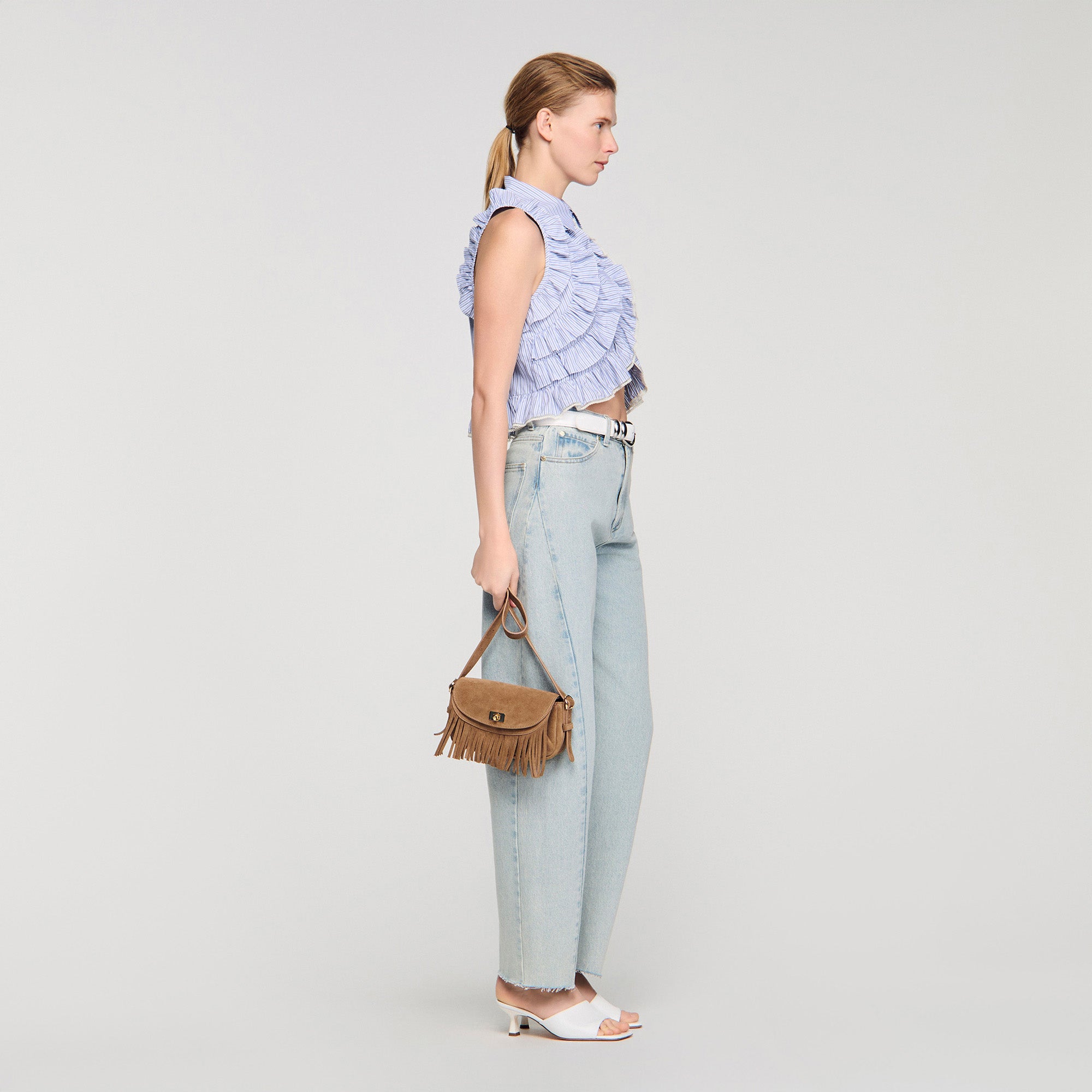 Le Mini Mambo Mini Mambo Suede Bag Taupe