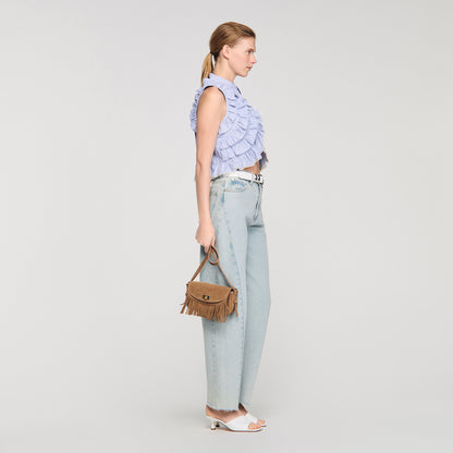 Le Mini Mambo Mini Mambo Suede Bag Taupe