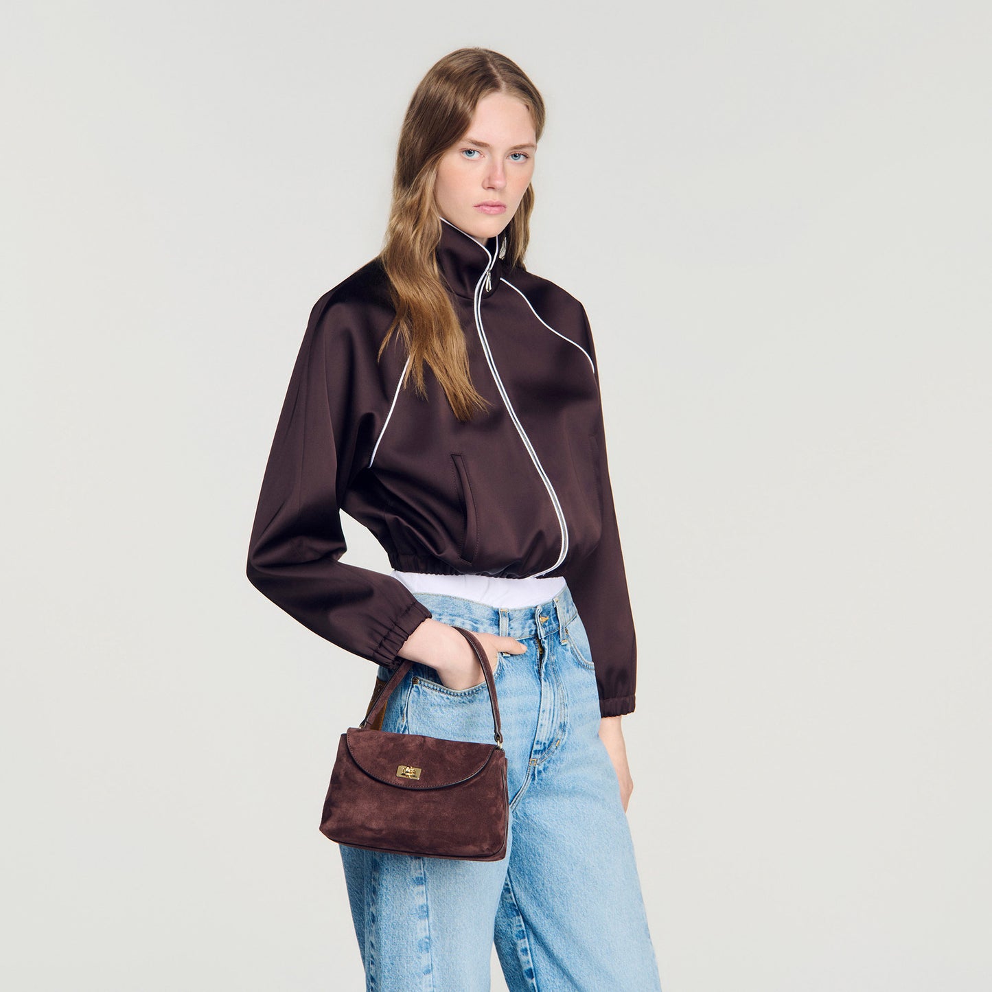 Le Mini Grand Bazaar  Structured Leather Bag Brown