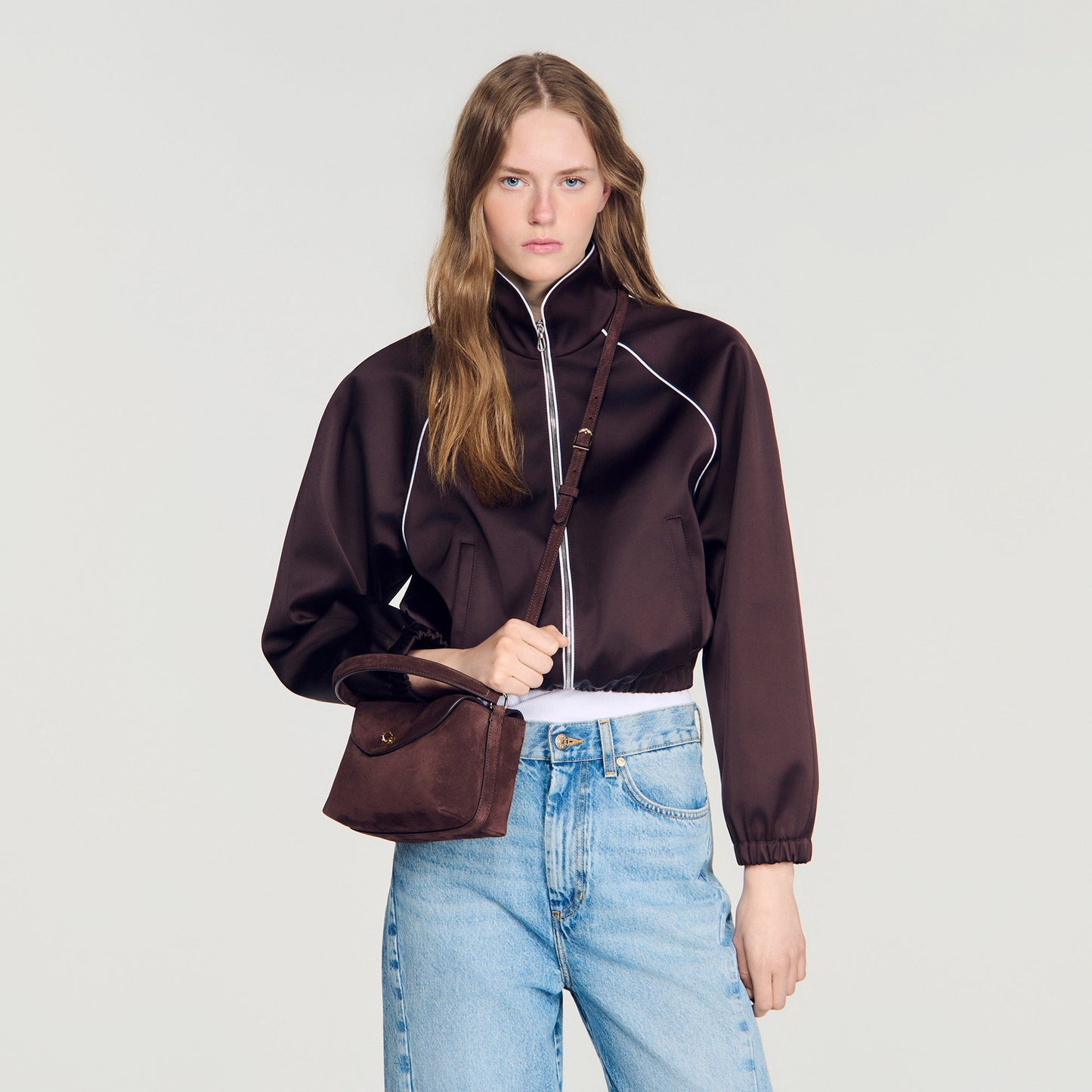 Le Mini Grand Bazaar  Structured Leather Bag Brown