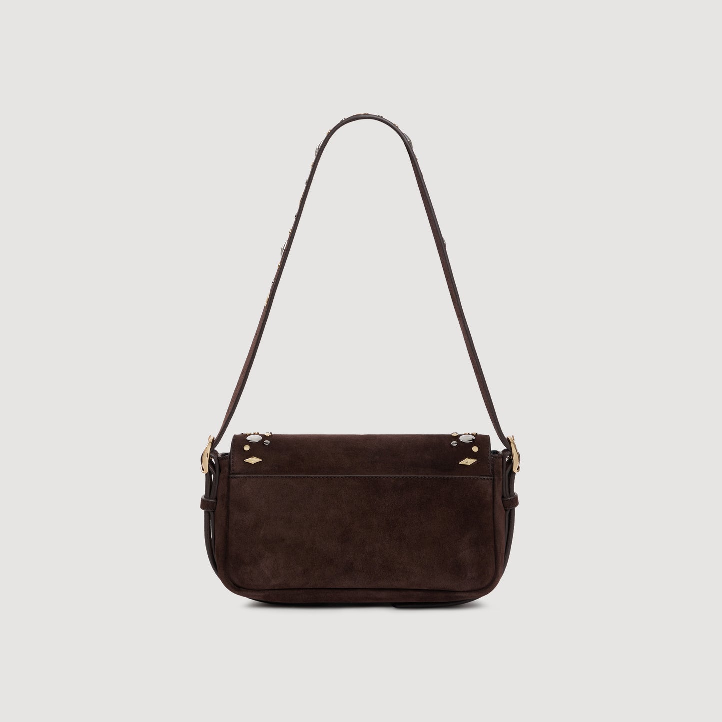 Le Mambo Janys Studded Suede Bag Black Brown