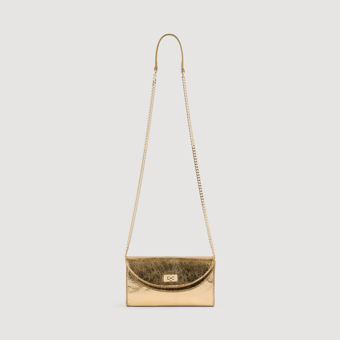 Le Mambo Pocket Mambo Metallic Leather Clutch GOLD